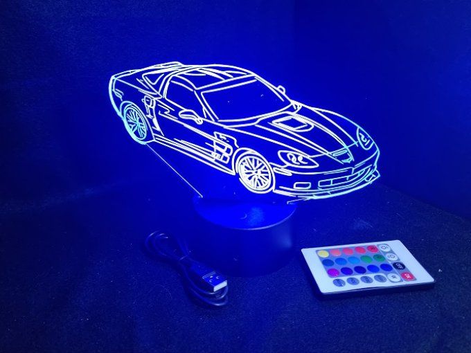 Grav'stylé: Lampe led 3D Aston Martin, voiture, chevet, cadeau, déco