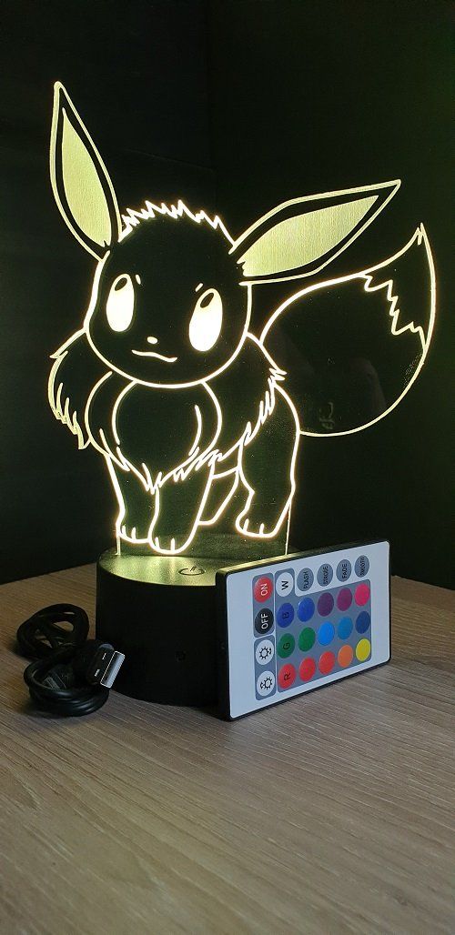 Grav'stylé: Lampe led 3D Evoli, Pokemon, dessin animé, veilleuse