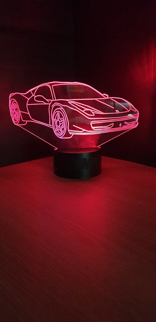 Grav'stylé: Lampe led 3D Ferrari, voiture ,veilleuse, déco, illusion