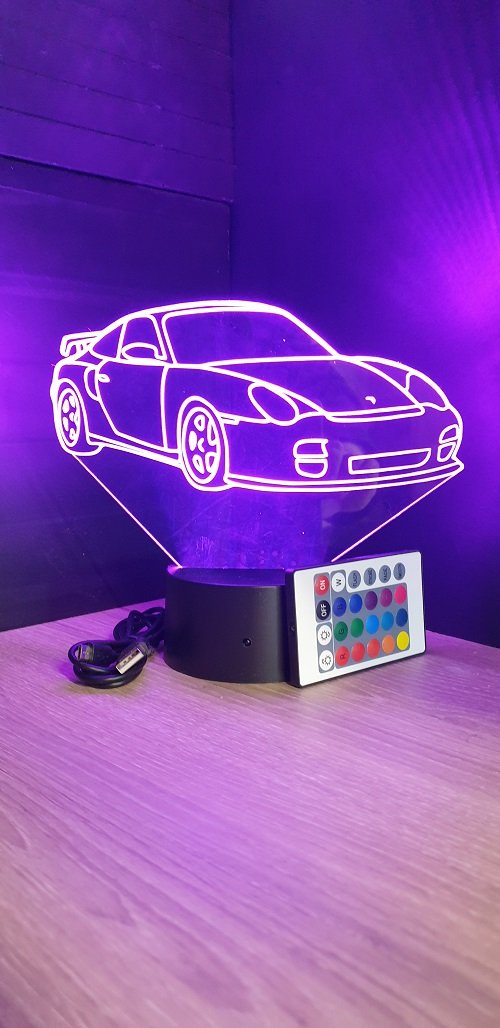 Lampe de chevet - Veilleuse Tactile Voiture sportive 911 GT3 Lampe 3D LED  illusion, Idée cadeau Noël anniversaire garçon et fille Lampe de nuit  chambre d'enfant ou adulte TOP : : Luminaires