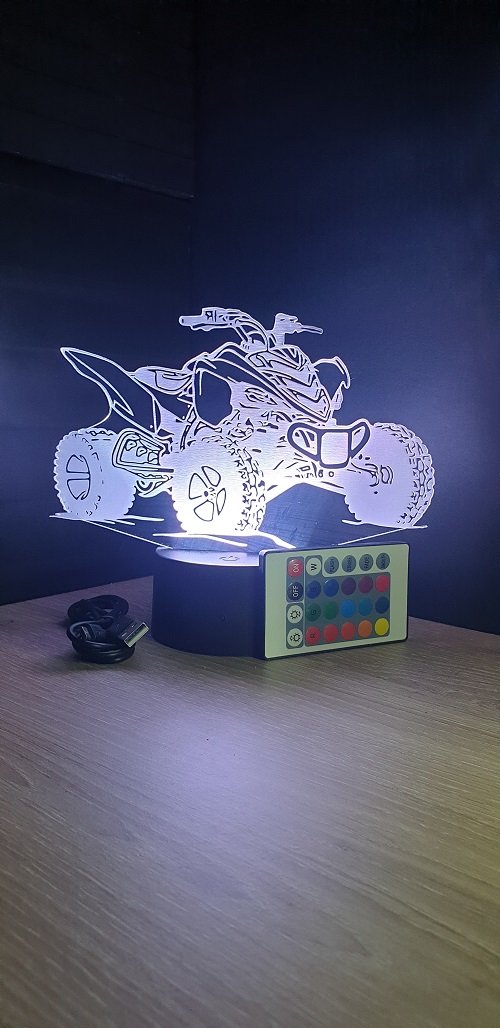 Grav'stylé: Lampe led 3D Casque motocross, veilleuse, déco, illusion