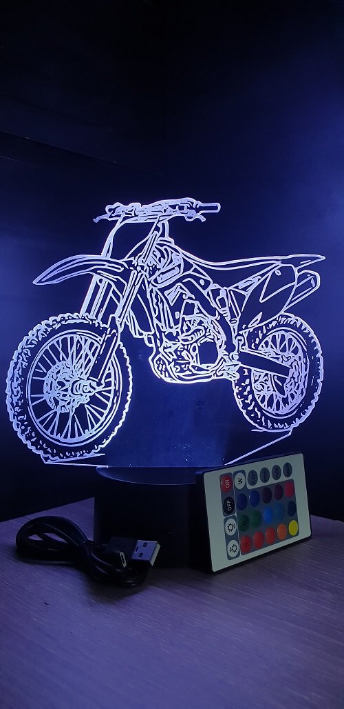 Comiwe Moto Motocross 3D Illusion Veilleuse Jouets,Décor de Maison LED Lampe  de Chevet Table,Tactile & Télécommander 16 Couleurs,Cadeau d'Anniversaire  de Noël Pour Garçons Enfants Amis et Famille : : Luminaires et  Éclairage