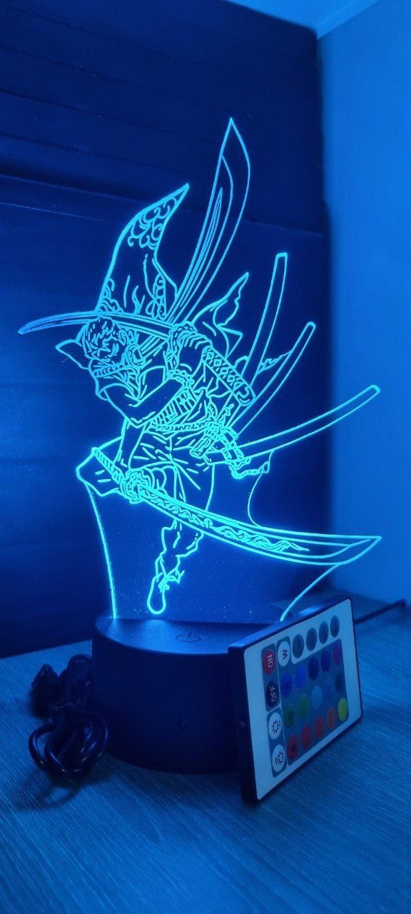  Zorro, One piece, lampe led, lampe 3d, veilleuse, lampe  personnalisable, éclairage, illusion, idée cadeau, cadeau original